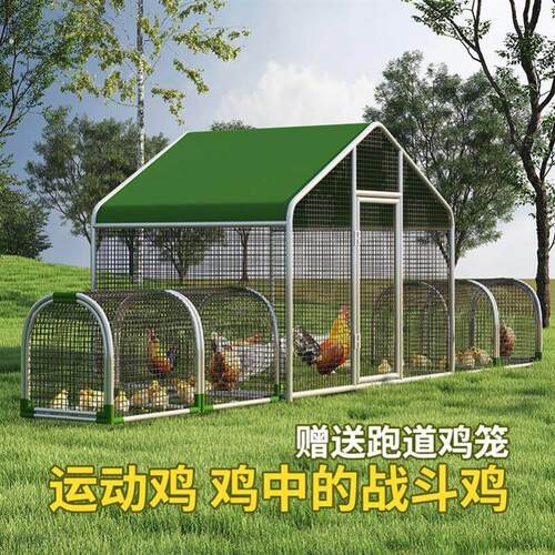 散养鸡笼养鸡隧道笼走地鸡笼养殖笼养鸡跑道笼子庭院家养鸡笼室外