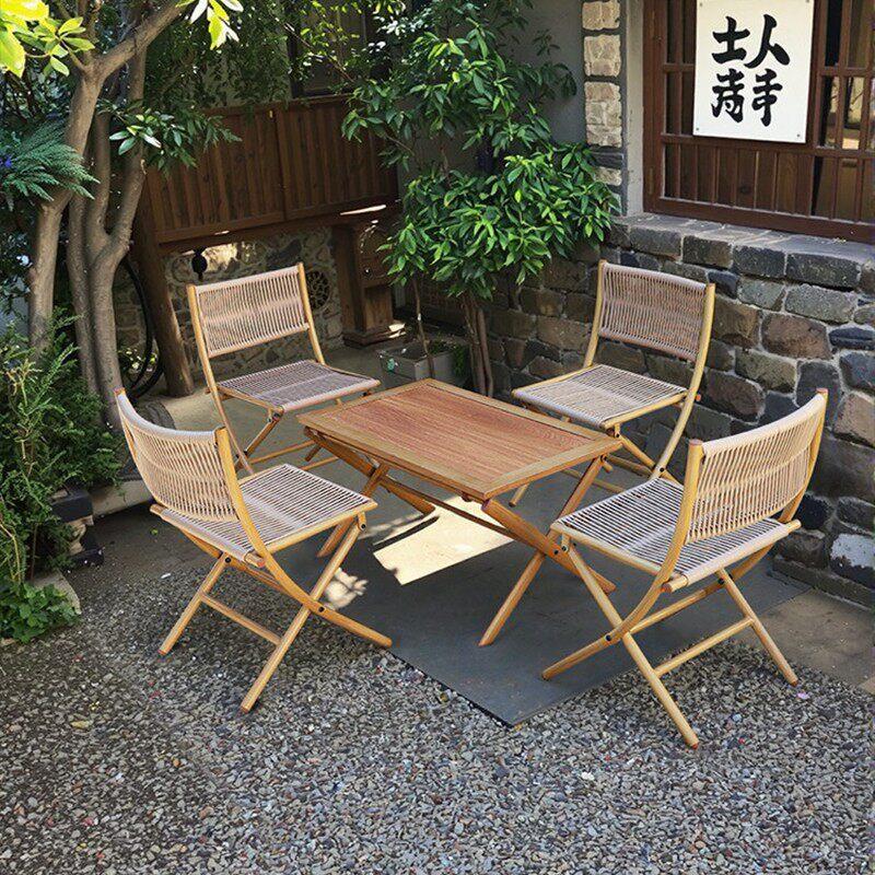 户外庭院桌椅藤椅茶桌椅组合网红小院休闲椅民宿室外桌椅防水防晒