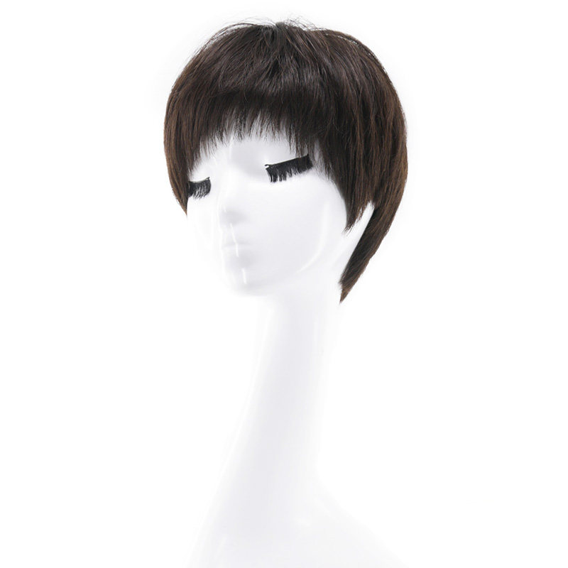 瑞家假发真发全真人发2021年时尚新款全头短发女全头套假发套发型