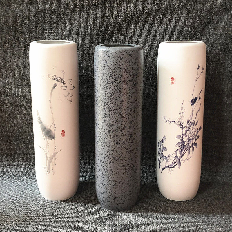 客厅高档简约陶瓷陶罐塑料木质铁艺干插花装饰摆件落地欧式大花瓶