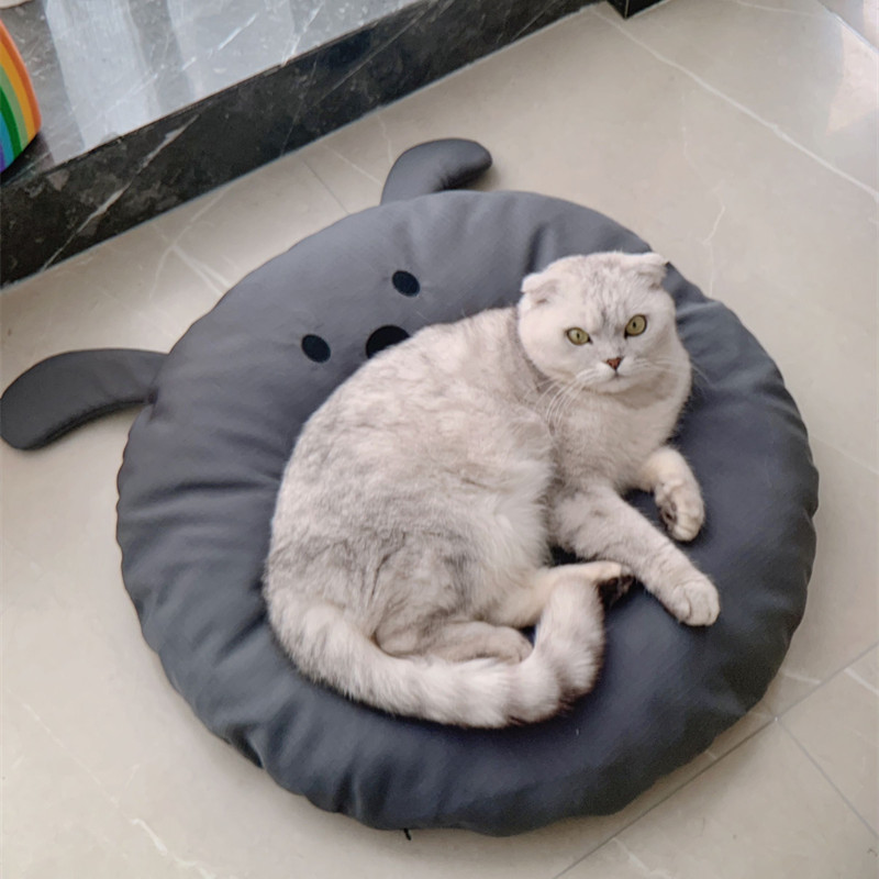 猫垫子可拆洗夏天清凉透气牛津布圆形猫窝泰迪小型犬双面用狗垫子