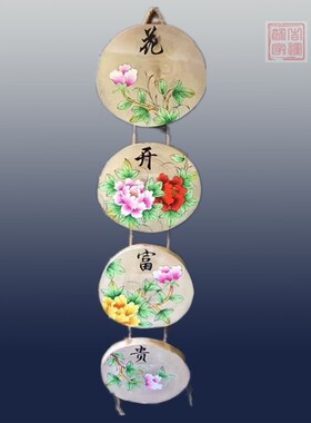 复古香樟木圆木板画仿古挂饰手绘墙面创意墙壁挂件装饰壁饰墙饰品