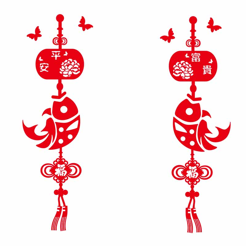 中国结新年墙贴3d亚克力立体墙贴客厅玄关沙发电视背景墙装饰贴画