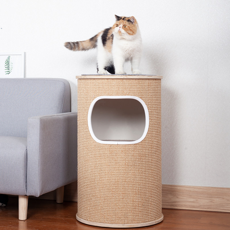 实木猫爬架猫窝别墅多层猫咪剑麻玩具猫抓板猫树猫架猫跳台一体
