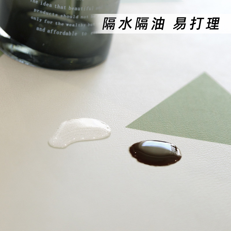 时尚皮革桌垫清新几何防水防油免洗防烫圆桌餐桌家用酒店圆形台垫