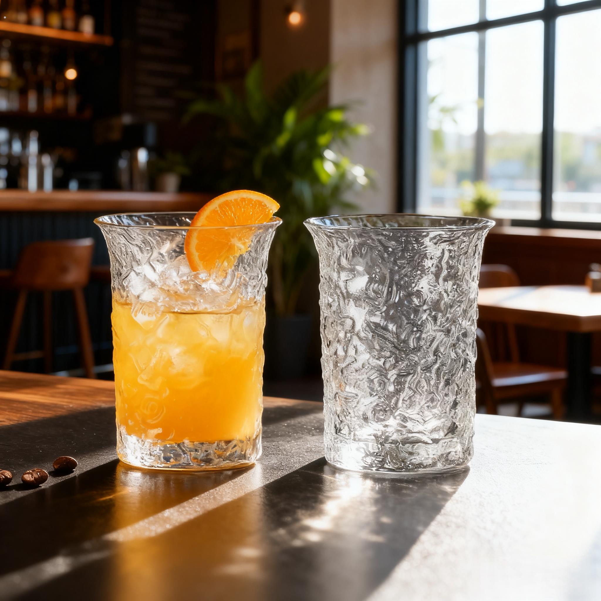 复古高级感冰川纹玻璃杯酒杯 家用水杯冷饮杯茶杯套装美式咖啡杯