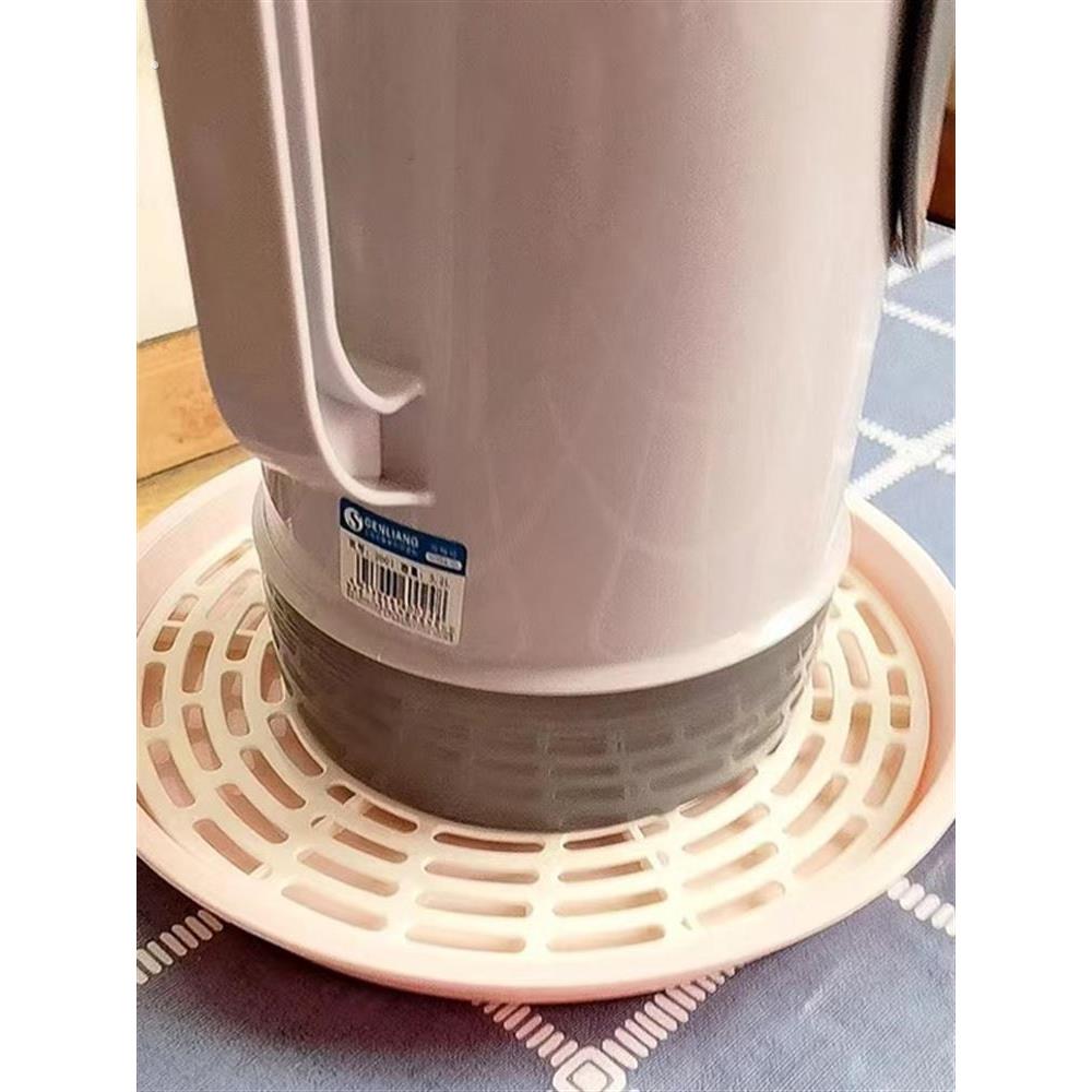 温水水壶垫托盘双层排水托盘圆形储物架电水壶排水架茶盘茶盘水盘