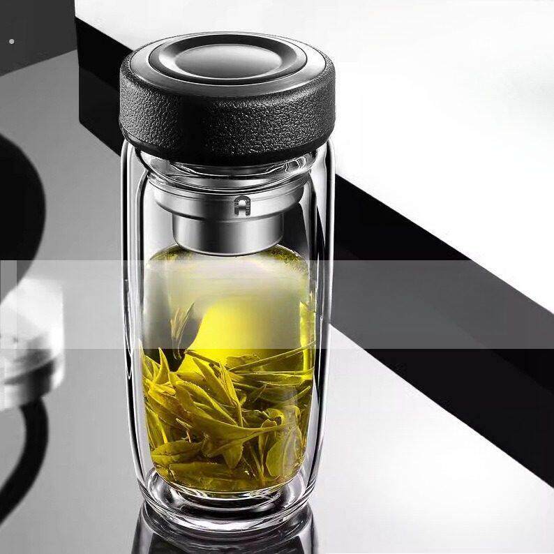 直销高硼硅玻璃杯礼品水杯泡茶杯子双层隔热耐高温玻璃杯鹅蛋