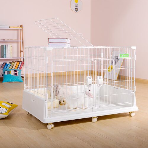 创逸兔笼子家用大号狗笼子小型犬带厕所中型泰迪宠物室内猫笼