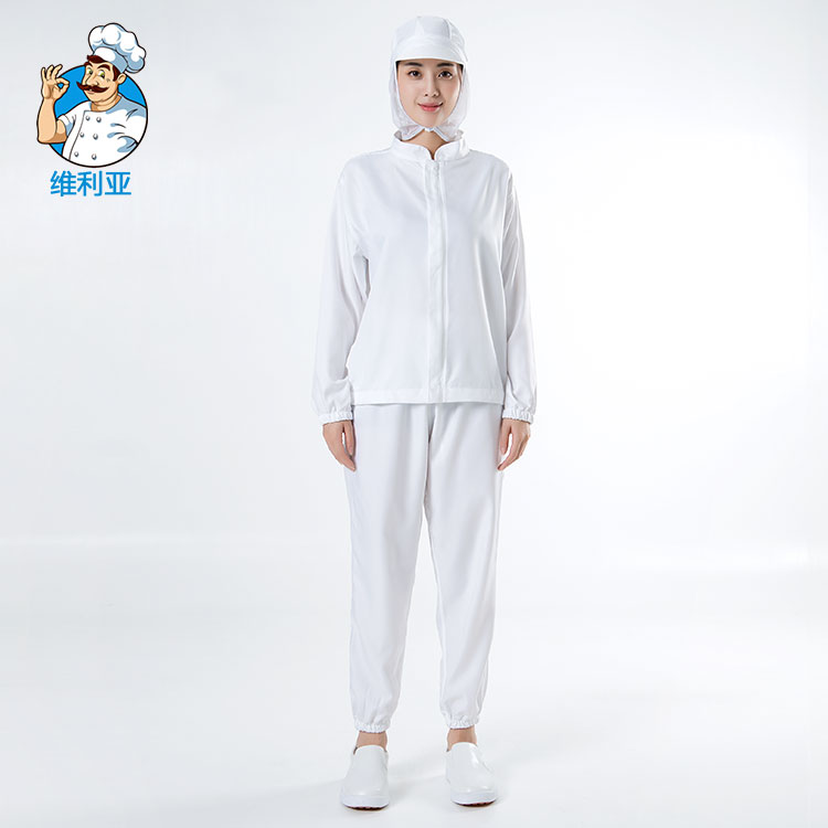 食品厂工作服套装男女通用中央厨房车间加工工服透气防掉发防护服