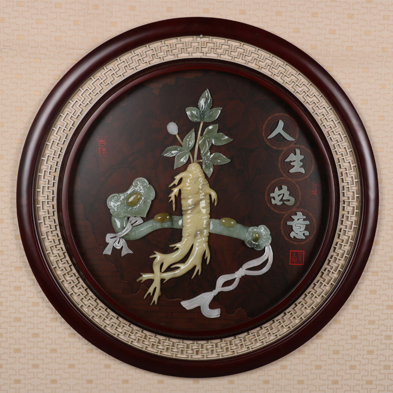 玉石画玉雕挂画 客厅 餐厅 装饰走廊餐厅玄关挂画实木木雕装饰画