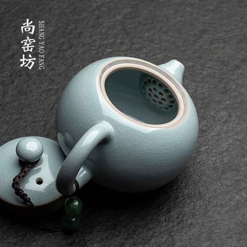 汝窑西施壶家用一壶两杯二人茶具陶瓷高端2人中式泡茶具茶壶套装