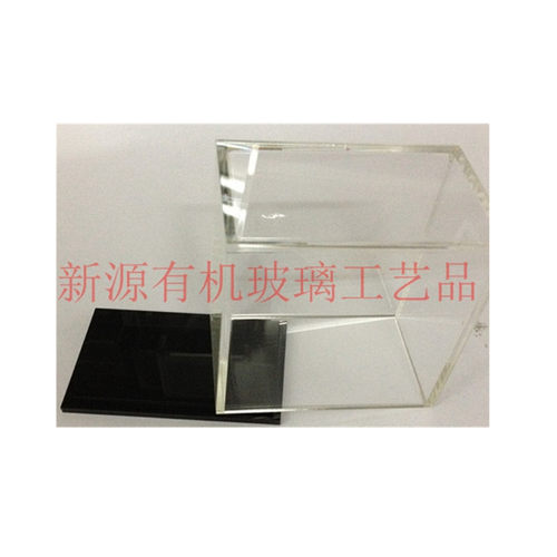 透明有机玻璃亚克力板材 双层黑色底座防尘盒/透明带底座展示盒