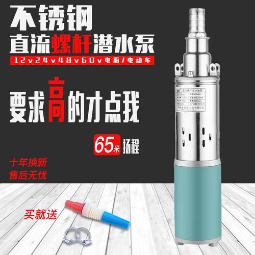 农用水泵电动车直流高扬程12v24v48v60v螺杆泵深井泵高压抽水机
