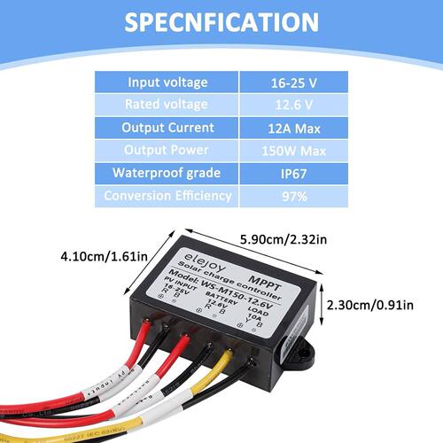 甄选10 Amp 12.6V 150W MPPT Solar Charge Controller