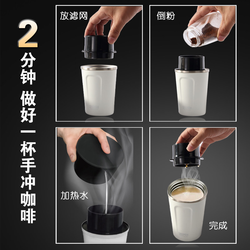 仙德曼手冲咖啡壶不锈钢咖啡冲泡器专用滤网过滤器免滤纸旅行壶