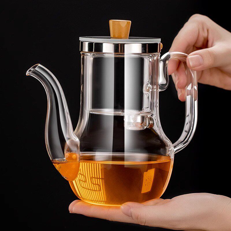 叙锦全玻璃泡茶壶飘逸杯复古茶具套装高档花茶壶中式古典冲茶器皿