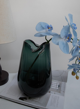 物里 简约大肚花瓶复古绿色插花水培客厅样板房装饰花器家居摆件