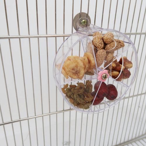 鹦鹉觅食器用品 鸟玩具 亚克力觅食风轮 益智取食器 分格食盒