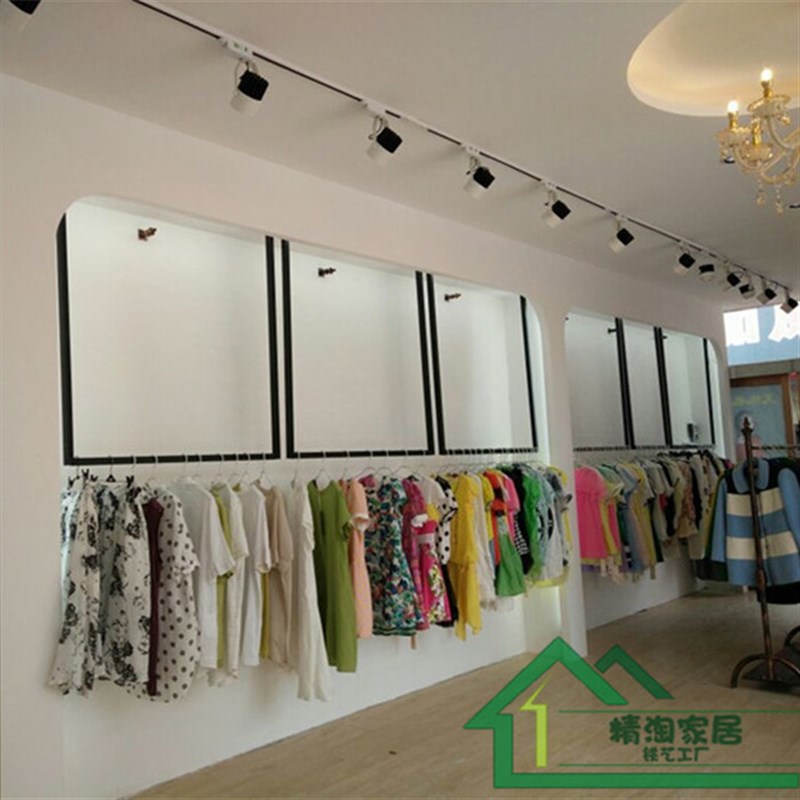 铁艺服装店房顶吊挂服装展示架吊顶男女装挂衣货架上墙婚纱架包邮