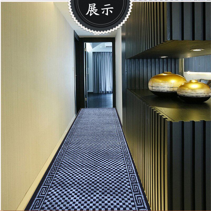 门口吸水防滑地垫酒店宾馆走廊走道楼梯家用加厚提花方格地毯满铺
