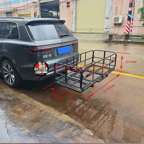 汽车车尾单口/双口折叠行李框后挂式折叠拖车框货篮储物筐行李架