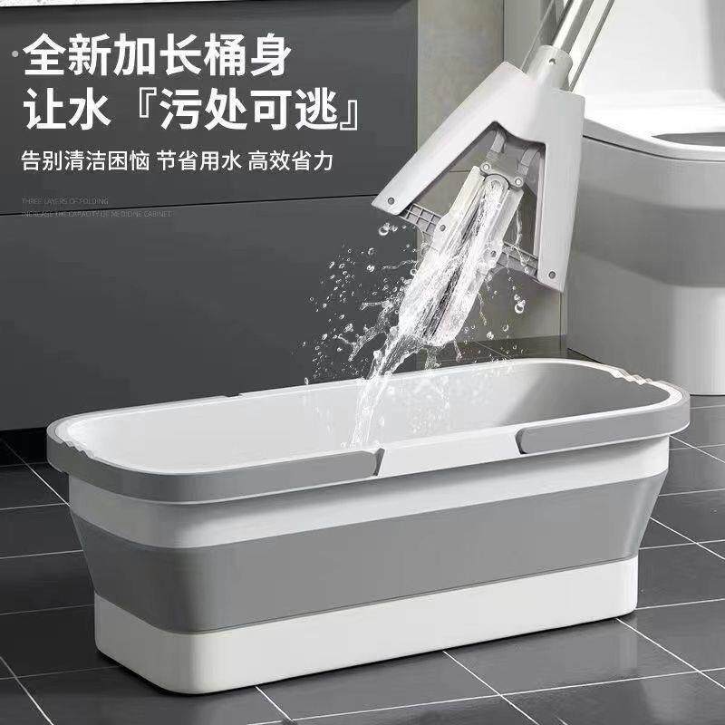 可折叠拖把桶方形洗拖布洗车墩布单桶大容量长方形洗拖把塑料手提