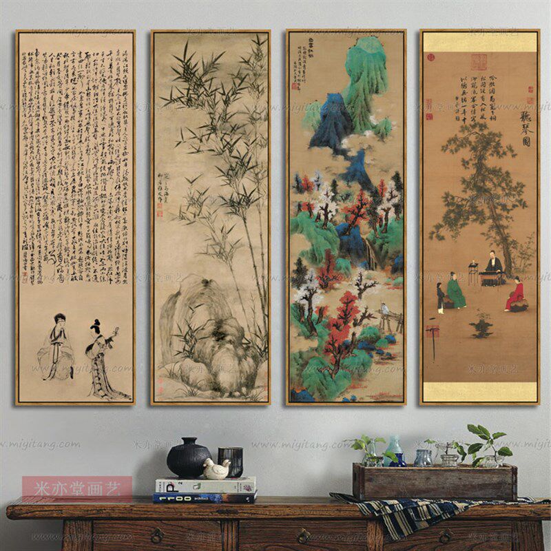 米亦堂x琵琶行 新中式禅意人物国画客厅民宿书房餐厅茶楼玄关挂画