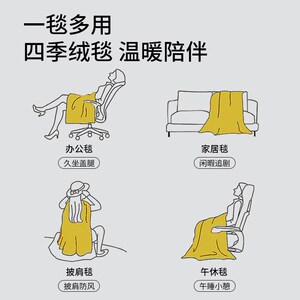 神气小鹿毛绒冬季保暖毛毯办公室午睡毯空调毯客厅沙发披肩厚盖毯