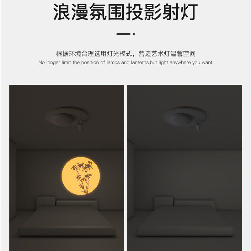 投影灯led吸顶灯2025新款氛围感艺术卧室灯客厅主灯书房餐厅灯具