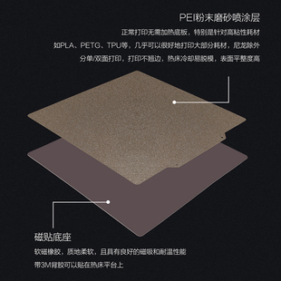 3D打印机单双面喷涂磨砂PEI 磁性弹簧钢板铝基板热床平台底板配件