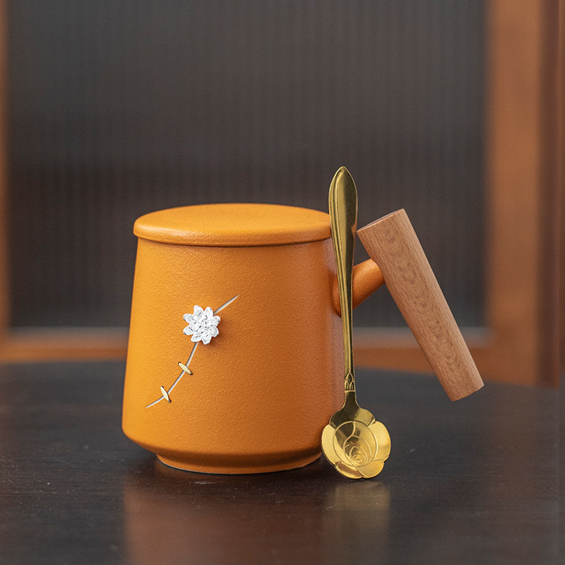 锔钉梅花马克杯文艺范创意实用陶瓷喝水杯子生日送礼公司礼品定制