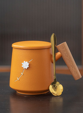锔钉梅花马克杯文艺范创意实用陶瓷喝水杯子生日送礼公司礼品定制