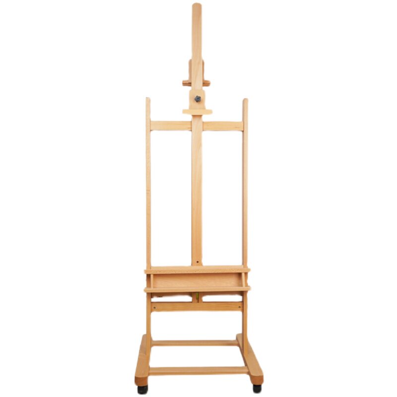 绘岳美术专用素描榉木画架广告展示架可调节高度带轮子双可面作画