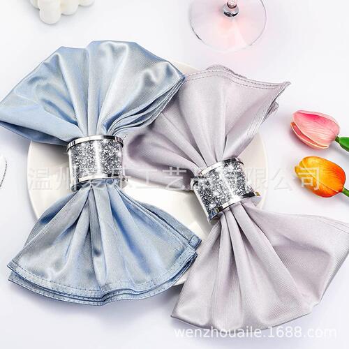 甄选水晶玻璃餐巾环套碎钻填充餐巾圈纸巾圈跨境napkin ring