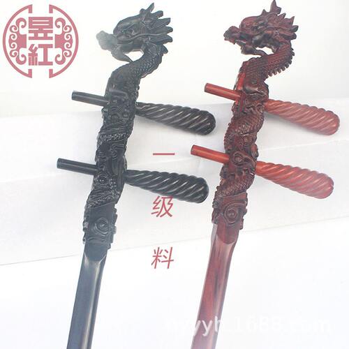 甄选厂价供应小叶紫檀龙头二胡乐器杆花鼓大筒二胡杆 精品黑檀龙