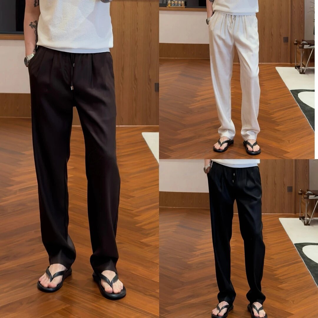 休闲裤男2026新款老钱风直筒裤垂感高级感宽松裤子男款休闲西裤