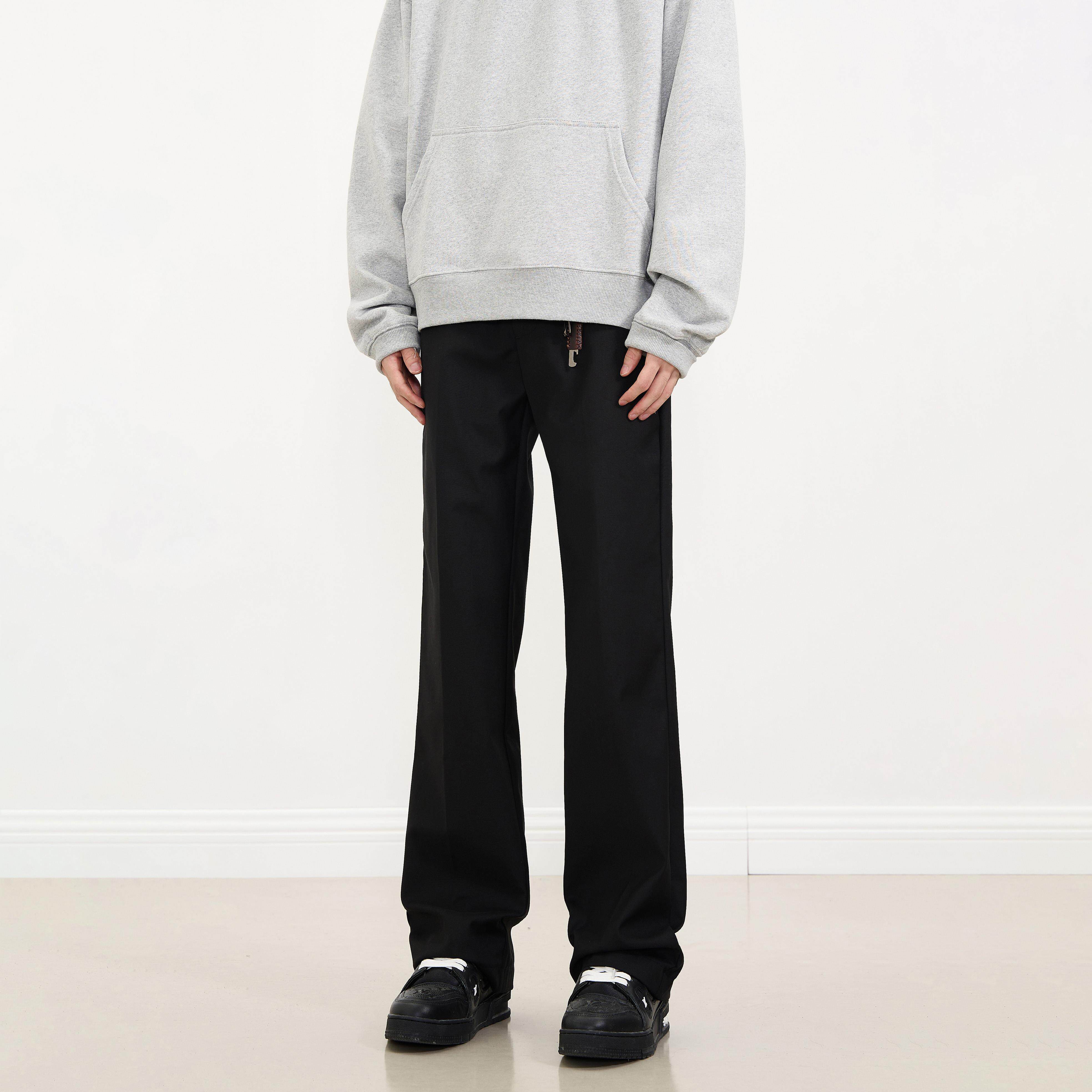 KISKO垂坠微喇黑色休闲西裤男女直筒高级感vibe显瘦cleanfit裤子