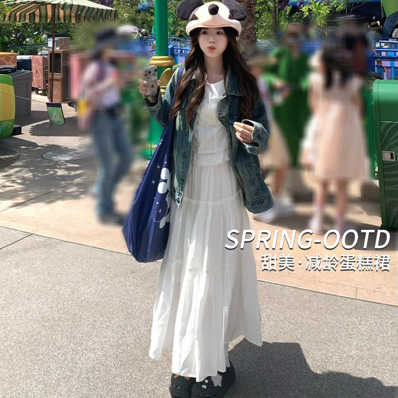 蓝色蛋糕裙2026年春夏新