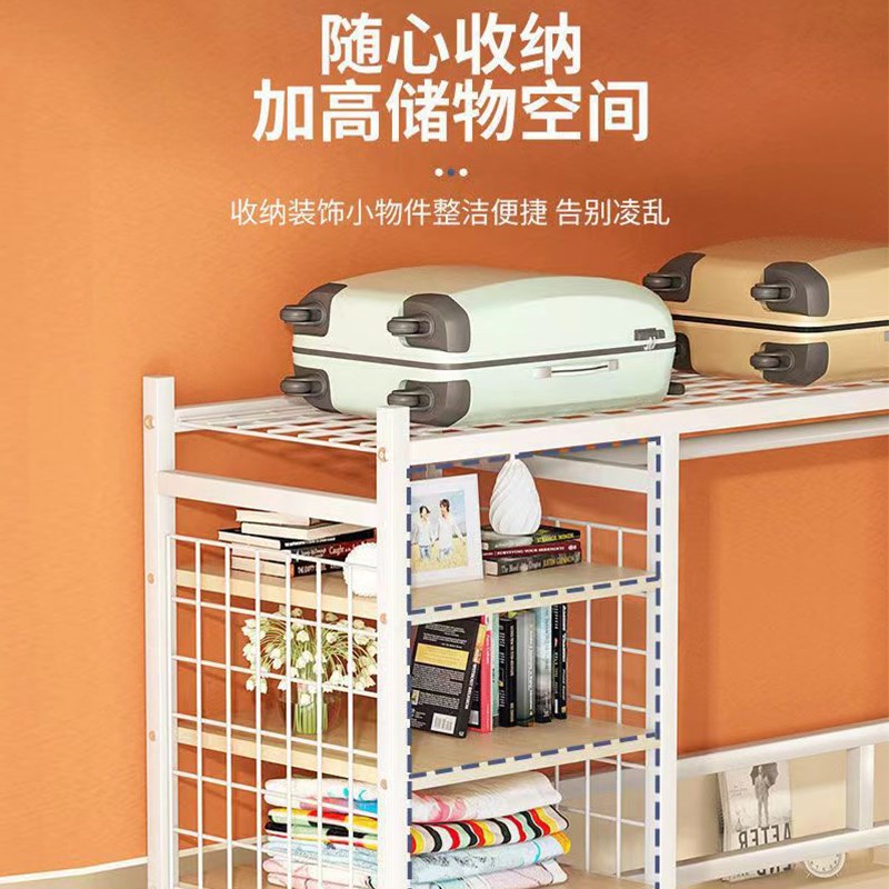 简易衣柜家用卧室落地收纳置物衣帽架带抽屉可移动开放式挂衣架子