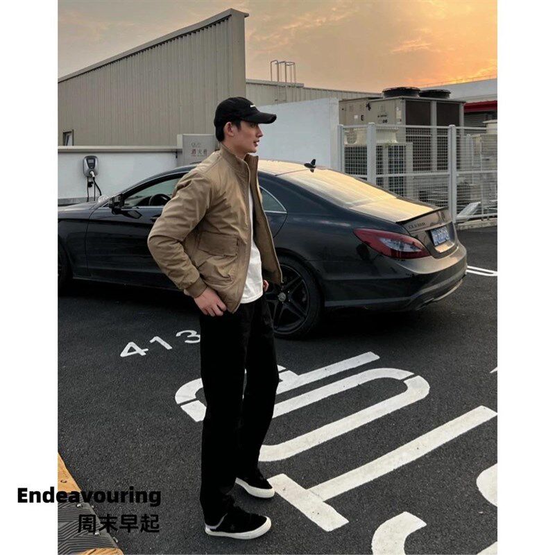 周末早起 美式工装立领双开门棉服夹克保暖宽松百搭加厚立体外套