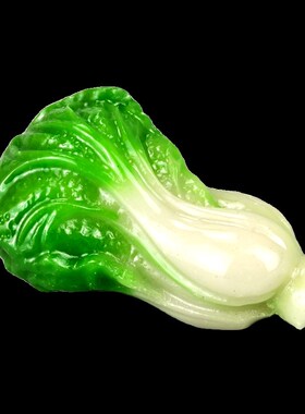 仿玉石原石仿古寿山石雕翠绿色白菜手把件立体白菜小摆件有色差