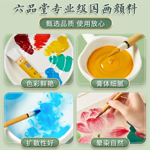 中国画颜料初学者套装水墨画用品工具全套小学生初中生入门专用12