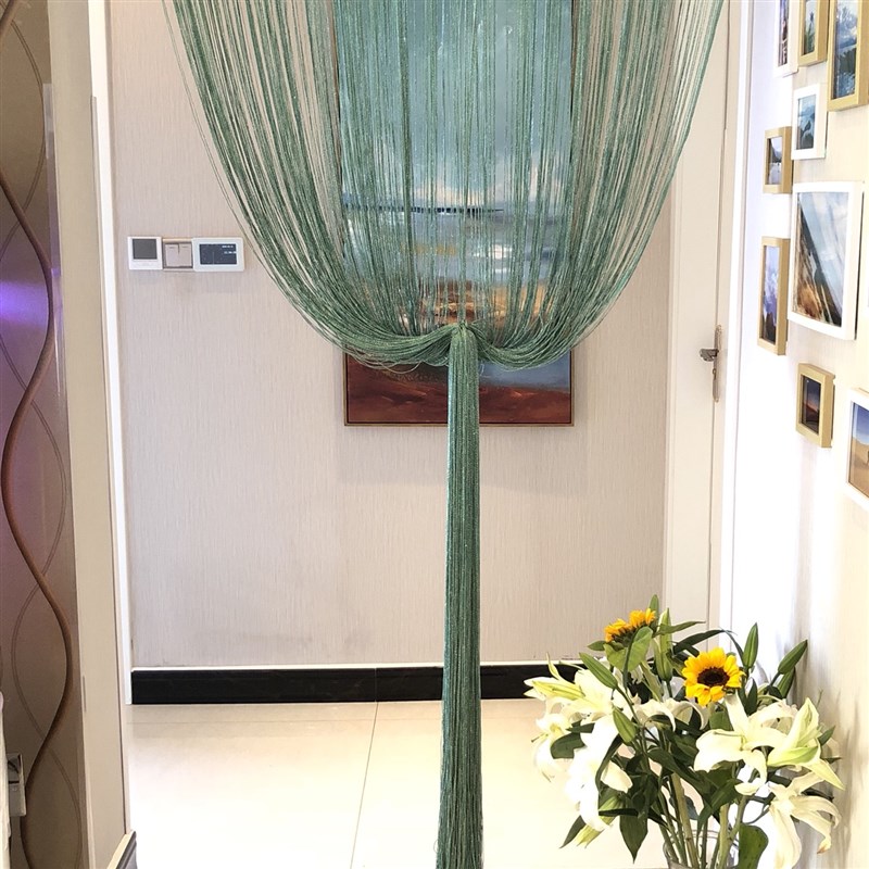 加密金银丝线帘卧室装饰防蚊门帘客厅软隔断帘子北欧婚礼道具定做