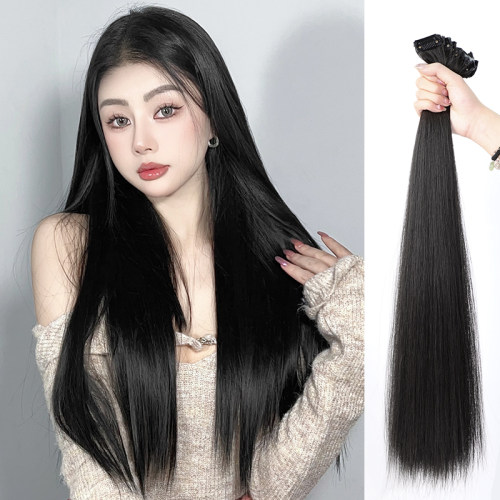 单夹假发片隐形接发自己接自然蓬松增发量小片式接发片女长直发片