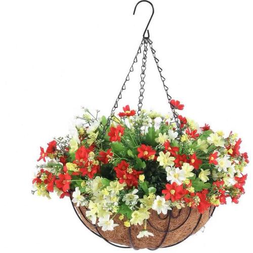 甄选独立站跨境圣诞节吊篮花环圣诞节日装饰品圣诞花环人造圣诞吊