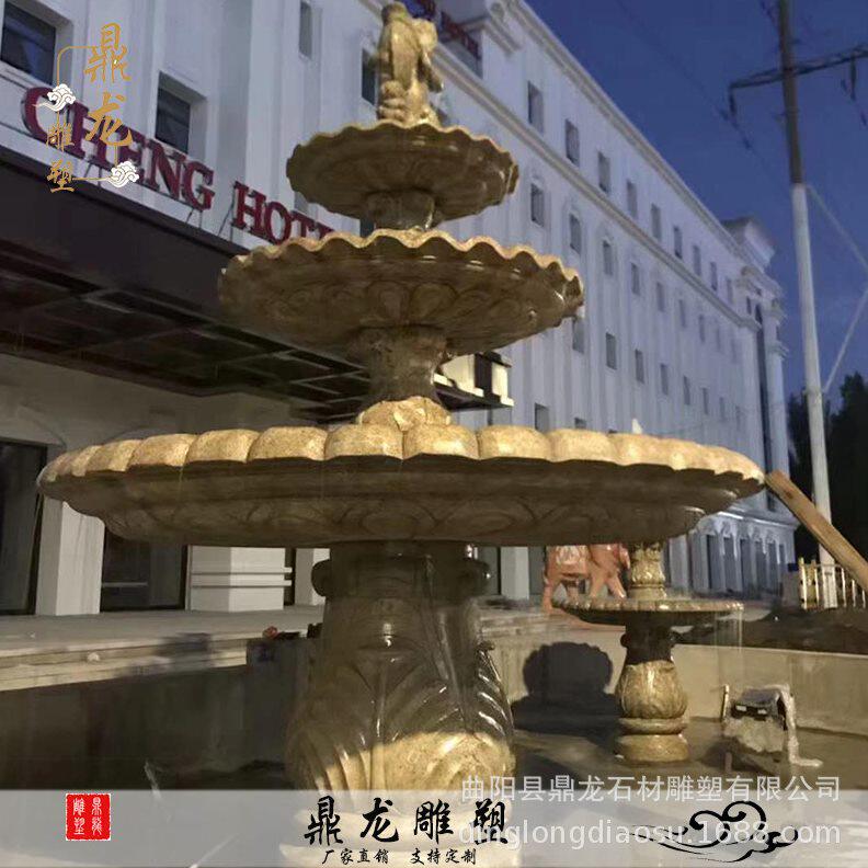 甄选石雕喷泉户外庭院流水景观园林欧式水钵鱼池石材水系大型摆件