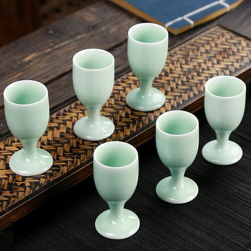 甄选小酒杯陶瓷酒杯酒盅白酒烈酒杯脚杯个包邮白酒源工厂一件