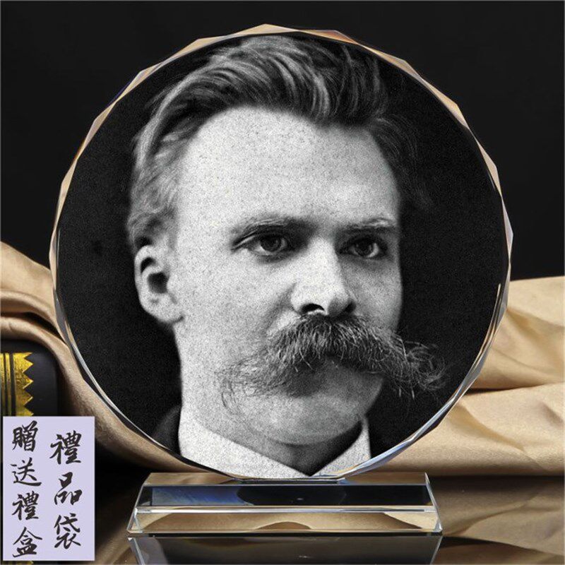尼采/孟德斯鸠/伏尔泰画像纪念水晶摆件工艺品书房装饰礼品创意