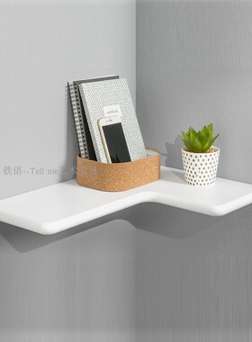 北欧墙上转角置物架一字实木隔板白色儿童卧室储物层板心形小书架
